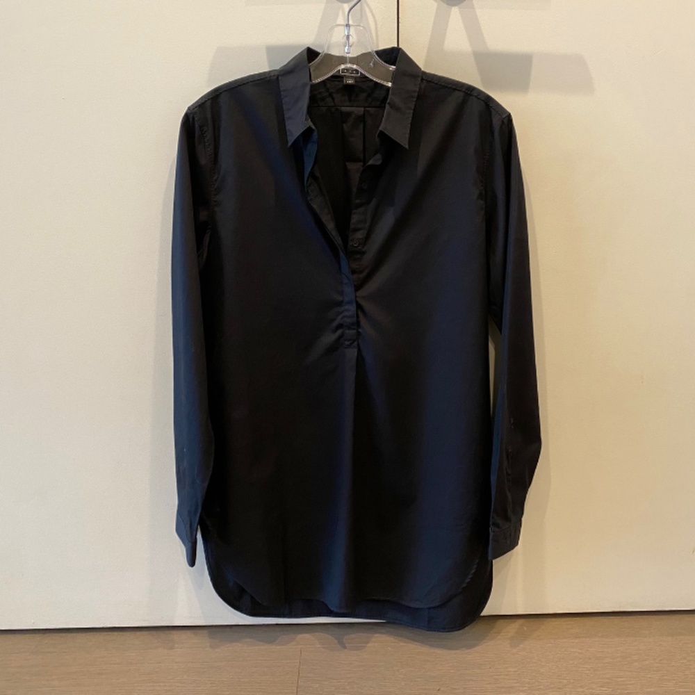 AYR Long Sleeve Popover Shirt Black Medium